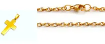 Comprar Combo Oro 18k Cadena Cubana 45cm X 2mm & Dije Cruz 2,5cm 