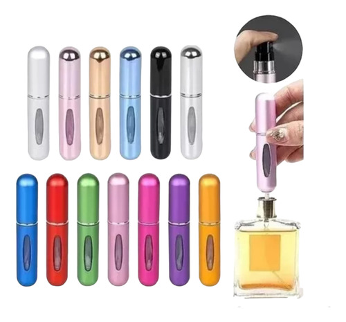Perfumero Recargable Portátil X 3 Unidades De 5ml Colores 