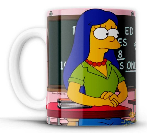 Taza Homero Y Marge Se Conocen En La Secundaria Ideal/regalo Blanco Homero Y Marge Se Conocen En La Secundaria