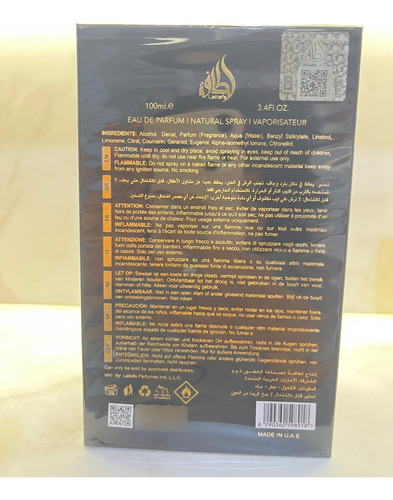 Perfume Lattafa Atheeri Eau De Parfum 100ml
