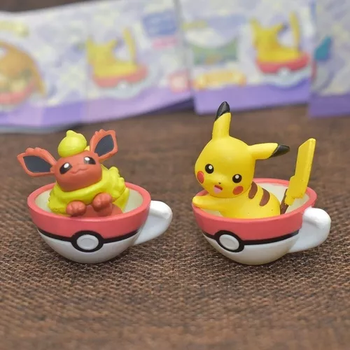 Figura Pokémon Xícara Original Bandai Conjunto Pikachu Eevee