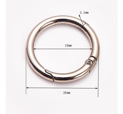 10pcs Anillos Push Gaving Snap Hooks Clamp Socks Metal Round