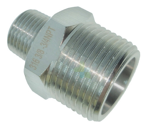 Reducción Tipo Niple De 3/4 A 3/8 Acero Inoxidable