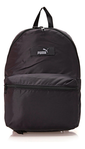 Mochila Puma Core Pop, mochila preta, design de tecido liso