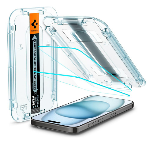 Pack 2x Pelicula Ezfit Spigen Glastr iPhone 15 Tela Completa