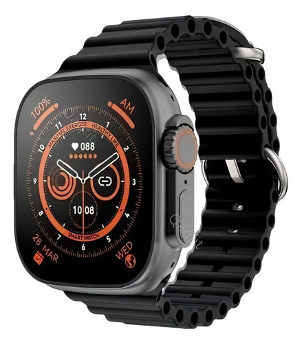 Smartwatch T800 Ultra Inteligente Chamada Bluetooth Cor da caixa Prateado Cor da pulseira Preto