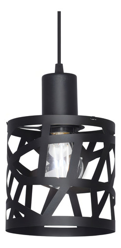 Lampara Colgante Metalica Calada Ø15cm E27 Ronda Ferrolux Color Negro
