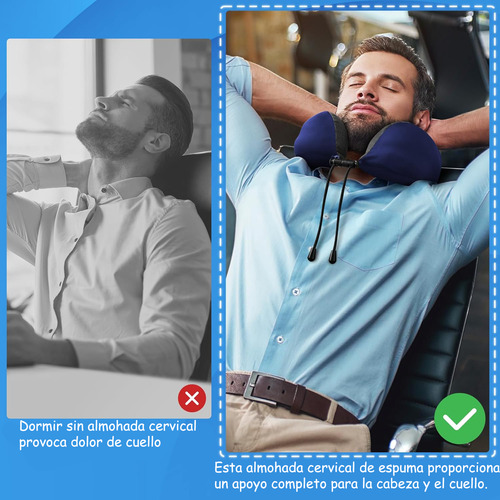 Almohada Viscoelastica Para Viaje De Cuello Soporte Cómodo