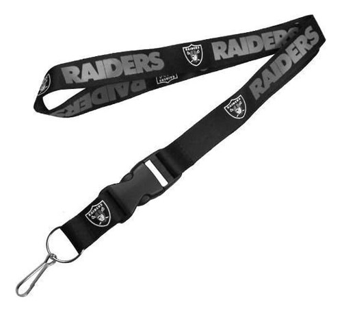 Lanyard Del Equipo De Oakland Raiders Logotipo (negro)