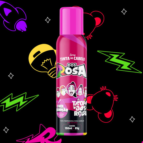 1un Tinta Spray Rosa Dos Rosa Efeito Temporário Para Cabelos