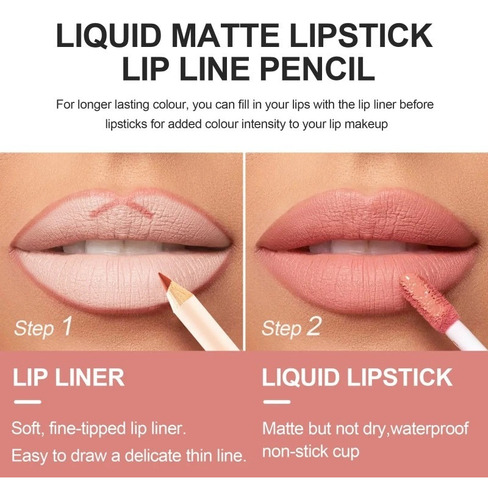 Batom Matte Gloss Set À Prova D'água De Longa Duração