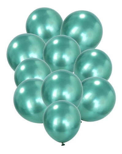 Balão Bexiga Metalizado Verde 50 Unidades N°9 - Joy