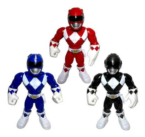 Coleção 03 Bonecos Articulados Heróis Power Rangers Original