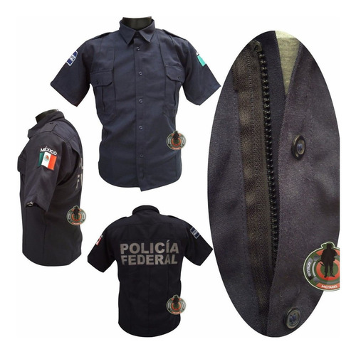 Imagen 3 de 6 de Camisa Tactica Con Bolsas Ocultas Cierre Simulado
