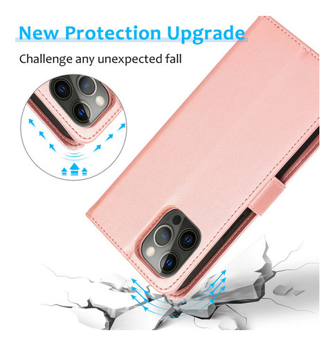 Funda Tipo Cartera De Piel Con Tapa Magnética 2 En 1 Para Ip