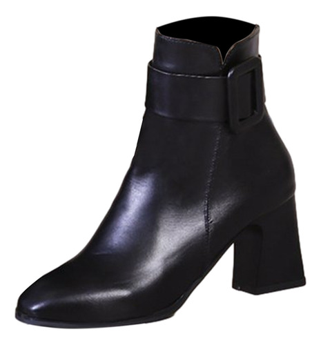 Botas Con Fondo Grueso En Forma De T, Botas Finas Con Punta