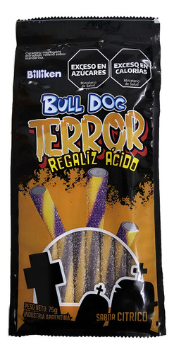 Gomita Bull Dog Regaliz Halloween Terror X 75g