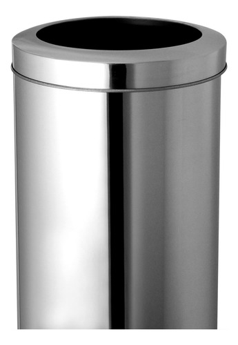 Lixeira Cesto Em Aço Inox 50 Litros Com Aro