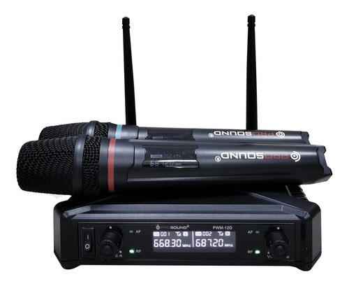 Prosound Pwm-12d Par De Micrófonos Inalámbricos Uhf Color Negro