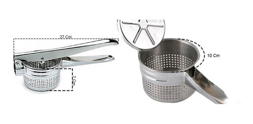 Espremedor De Batata Manual Em Inox Profissional Cozinha Cor Do Cabo Prateado Inteiro Inox