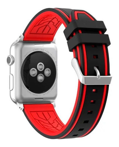 Imagen 1 de 2 de Malla Para Apple Watch Silicona Bicolor 38/40 Y 42/44 Mm