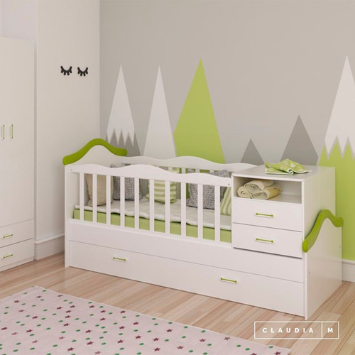 Cuna Cama Funcional Cajonera Baulera Cambiador Infantil Bebe