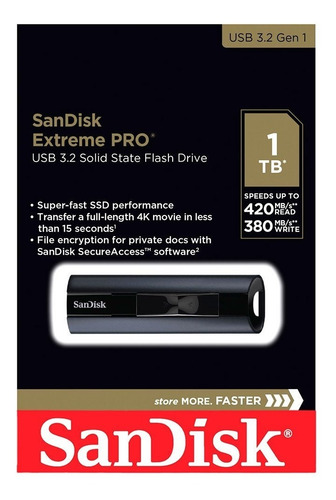 Imagen 6 de 10 de Pendrive Sandisk Extreme Pro 1 Tb Usb 3.2 420mb/s Ssd