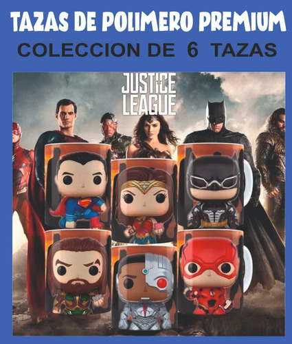 Taza De Cerámica Liga De La Justicia Coleccion Pack 6u.