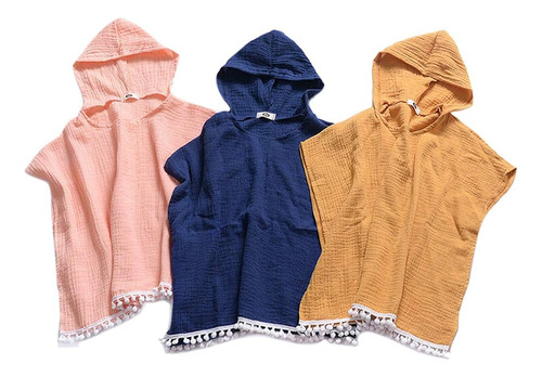 Ropa De Verano Con Capucha Para Niños Y Niñas, Con Pompones,