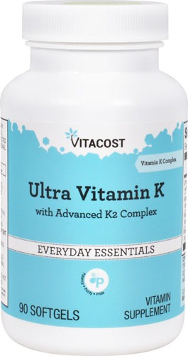 Complejo Ultra Vitamina K1 + K2 Mk4 Mk7, Vitacost, 90 cápsulas de sabor sin sabor