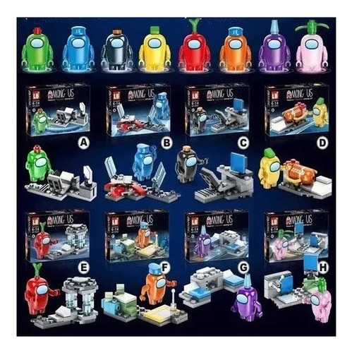 Un Set Amongo Us Brain Juego Bloque De Construcción Juguetes