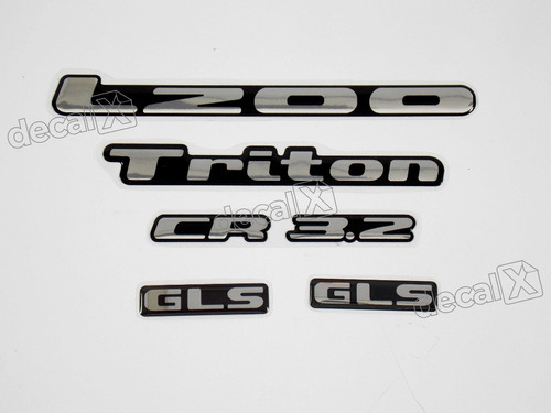 Kit Emblema Adesivo Resinado L200 Triton Cr 3.2 Gls Lt006