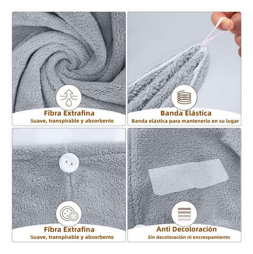 Toalla Microfibra Para Cabello 3 Pack, Toalla De Cabello