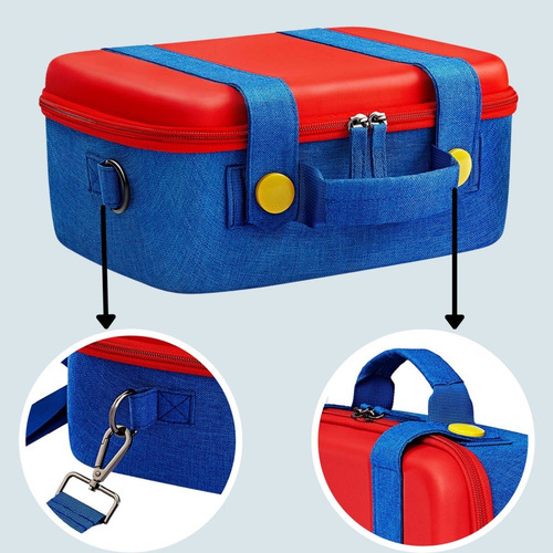 Imagen 3 de 10 de Estuche Mochila Nintendo Switch Rígida Premium Accesorios