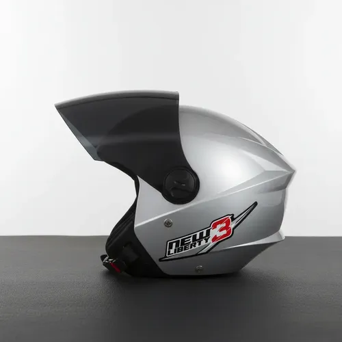 Capacete Moto Aberto Pro Tork New Liberty Three Prata Tamanho 60 Desenho Solid Viseira Cristal