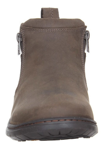 Imagem 5 de 6 de Botina Couro Masculina Bico Redondo Marrom Zebu 31113