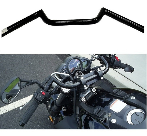 Manillar Racing(tipo Cafe Racer) Negro Pintura Al Horno
