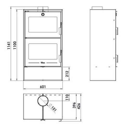 Estufa Altea C/horno Alto Rendimiento Doble Bandeja - Ynter
