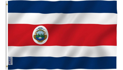Bandera De Costa Rica Anley Fly Breeze De 3 X 5 Pies, Color