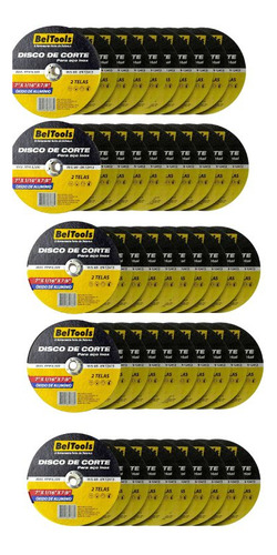 Kit 50 Disco De Corte Aço Inox 7x7/8 Beltools
