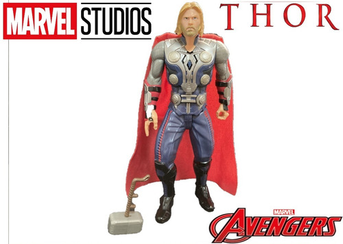 Imagem 1 de 6 de Boneco Thor Com Martelo Vingadores Marvel Heroi Com Som