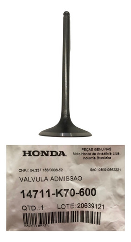 Válvula De Admissão Xre 190 16-21 Original Honda