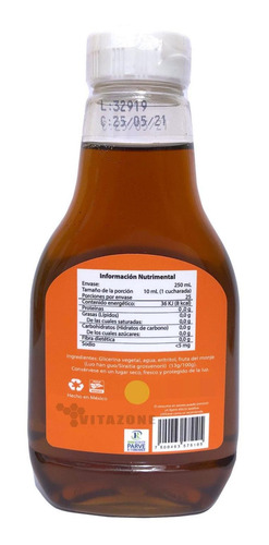Imagen 2 de 2 de Miel Sabor Maple De Fruta Del Monje Sustituto De Azúcar