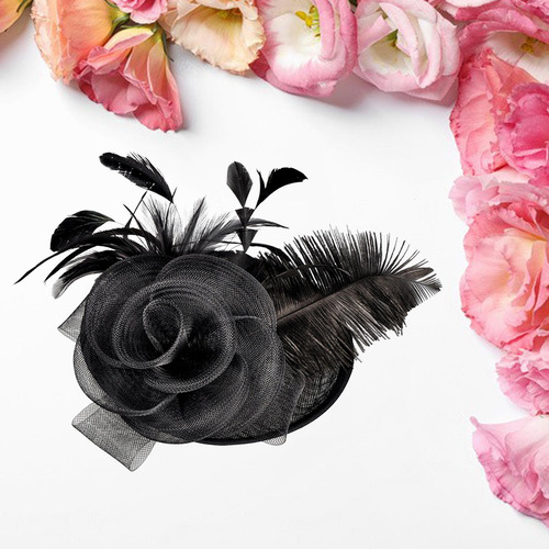 Flor Pluma Malla Fascinator Sombrero Pinza Para El Cabello