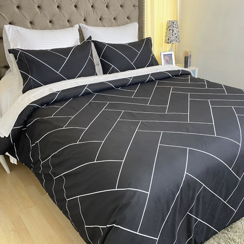 Imagen 5 de 6 de Funda Duvet Doble Estampado Andorra Negro