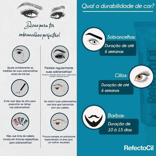 Imagem 6 de 8 de Kit Refectocil 1 Tinta + 1 Oxidante N°2 Preto Azulado