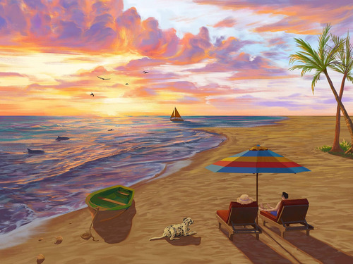 Goodday Puzzles 48 Piezas Grandes Día De Playa, Rompecabezas