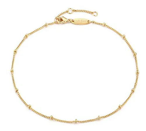 Pulsera De Tobillo Mevecco Para Mujer En Cadena De Oro 14k,