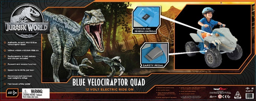 Cuatri Blue Velociraptor Jurassic World A Batería 12v 20151