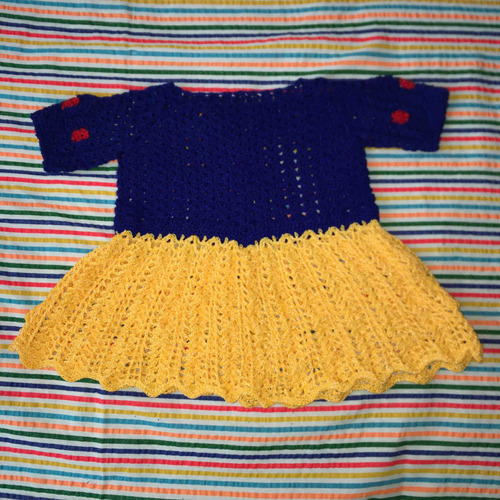 Vestido Tejido Para Bebé 6-12 Meses Blanca Nieves